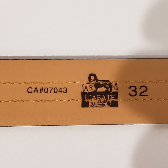 L'Abate Rosso Brown Italian Leather Belt 32 - Picture 5 of 5